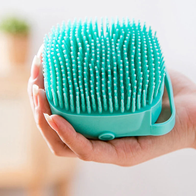Bath brush with soap dispenser