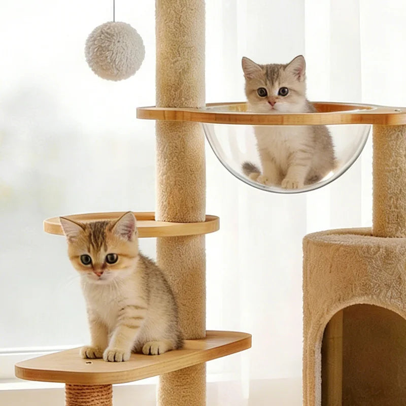 Arbre à Chat Luxe Multi-Niveaux – Griffoir, Cabane & Jouets Intégrés