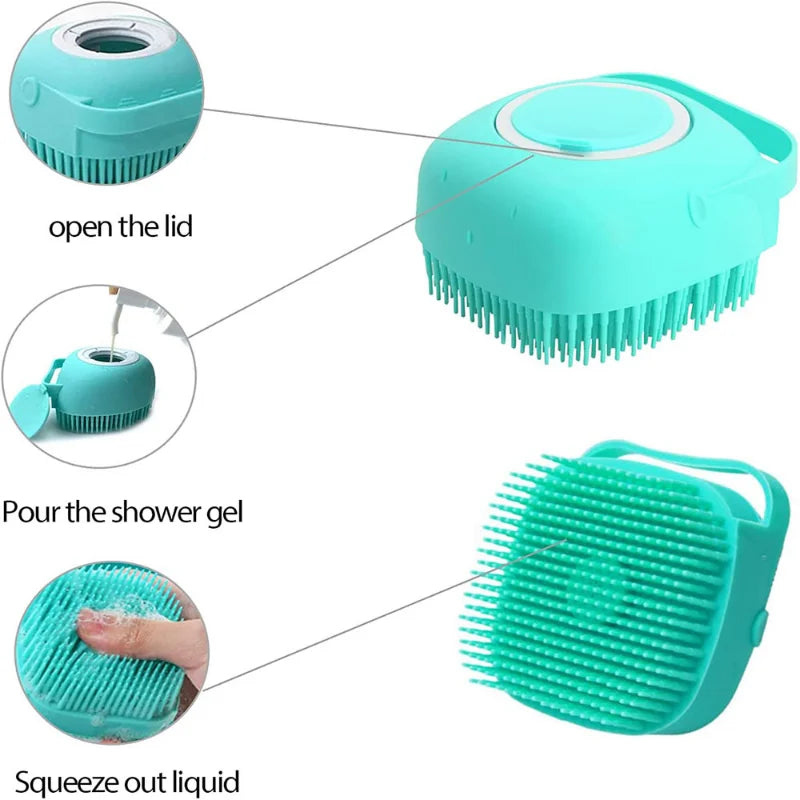 Bath brush with soap dispenser