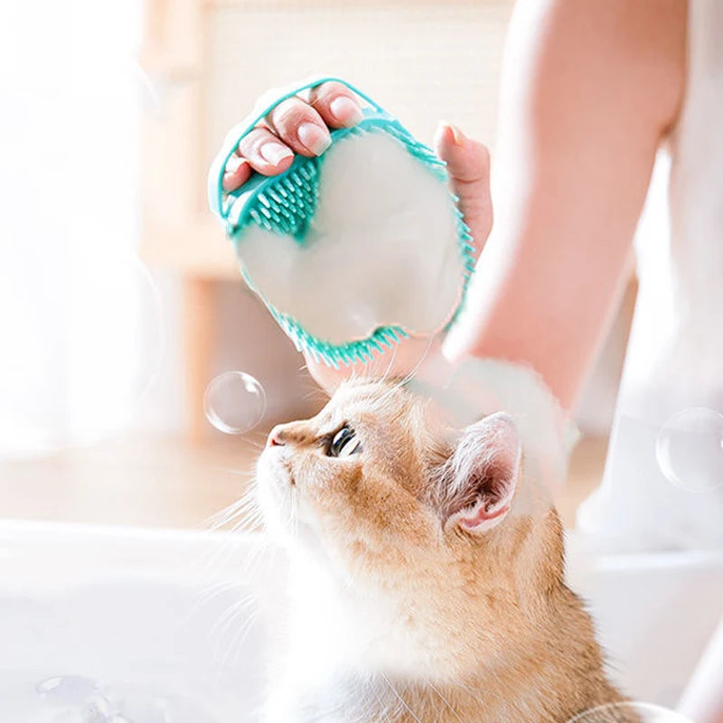 Bath brush with soap dispenser