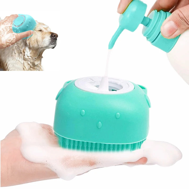 Bath brush with soap dispenser